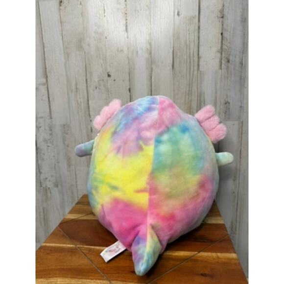 Squishmallows Tinley Rainbow Tie-Dye Axolotl Plush Toy Medium 12" - Picture 3 of 5